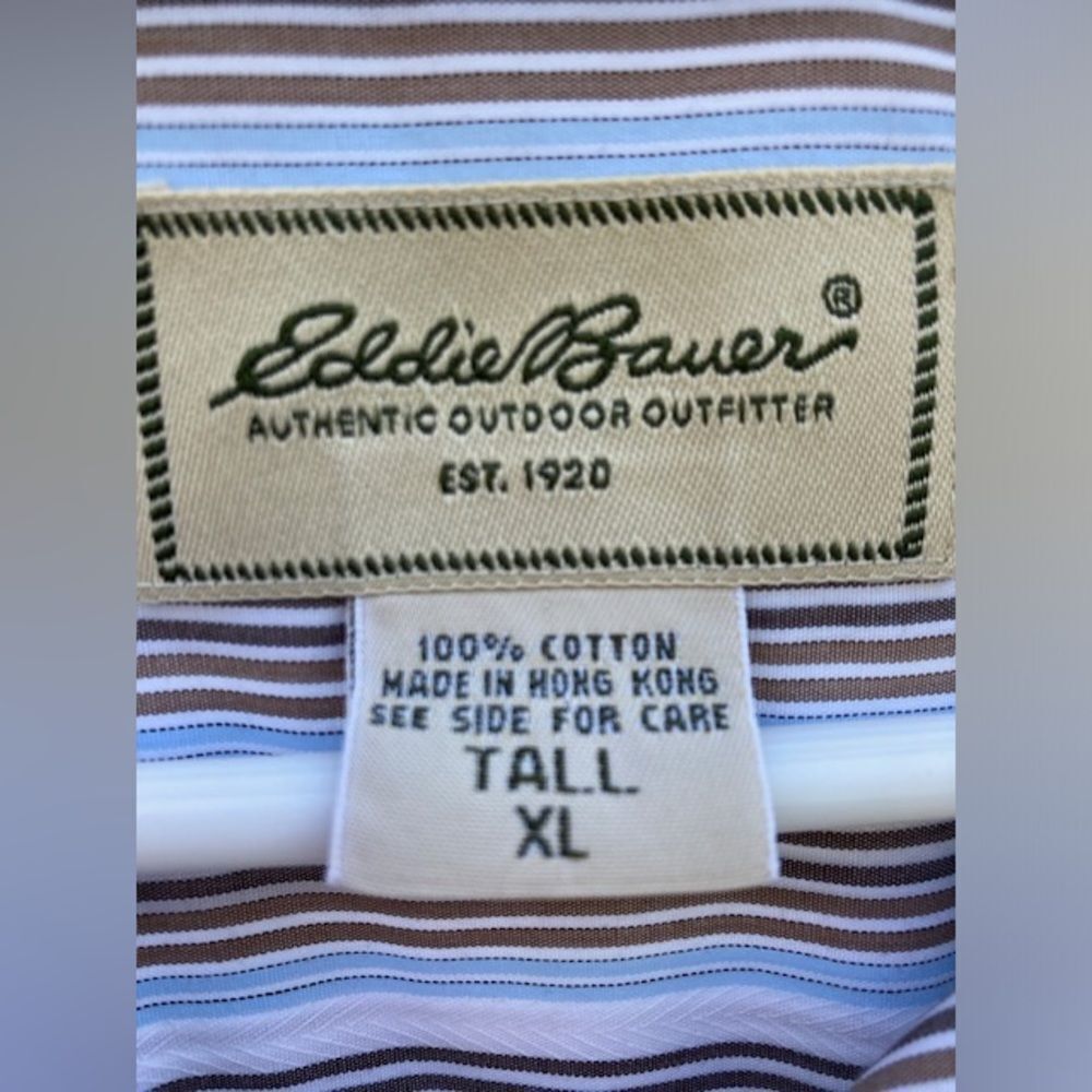 Eddie Bauer Men’s Striped Button Down Shirt Long Sleeve Size XL Retro - Picture 3 of 13